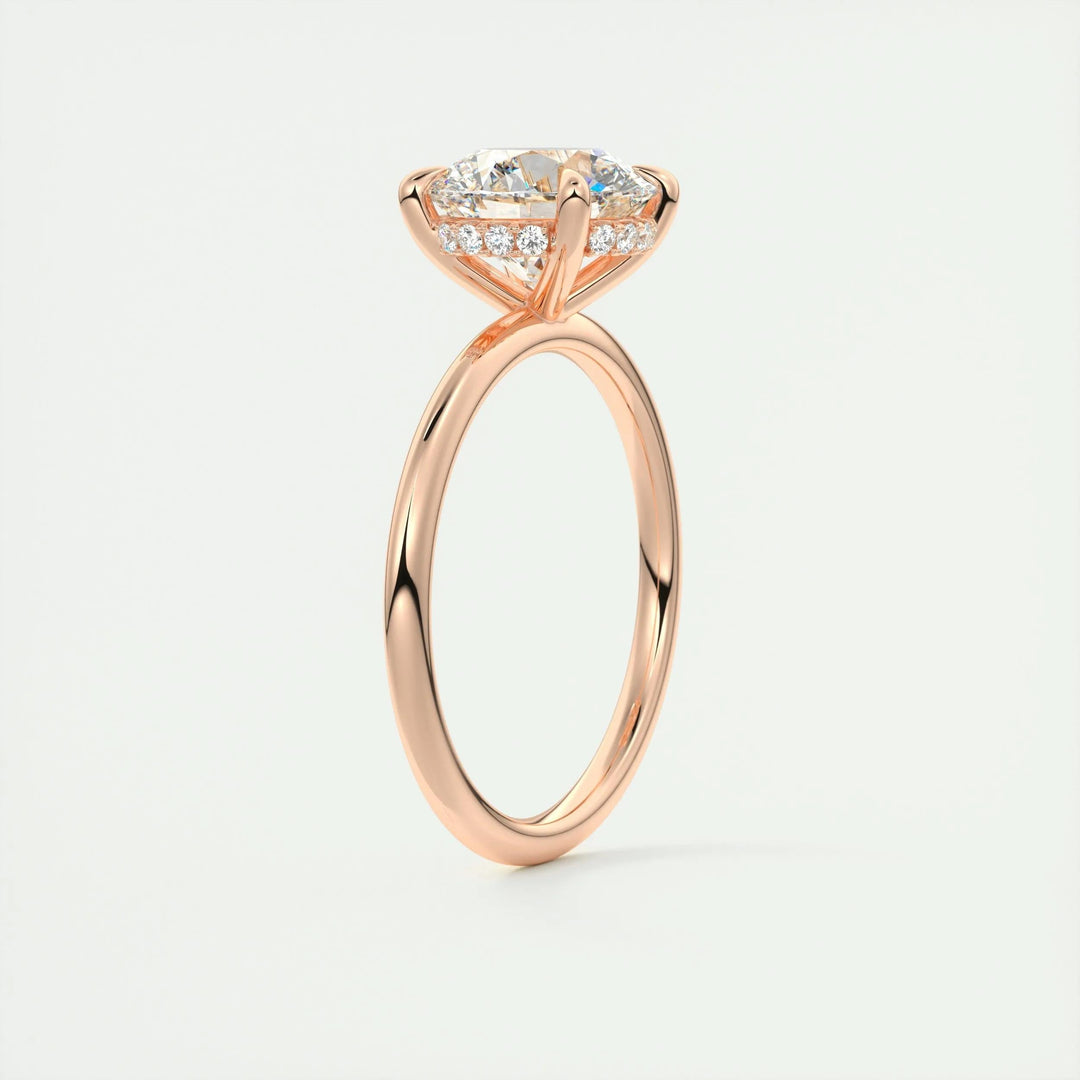 2.0CT Round Cut Hidden Halo Diamond Moissanite Engagement Ring