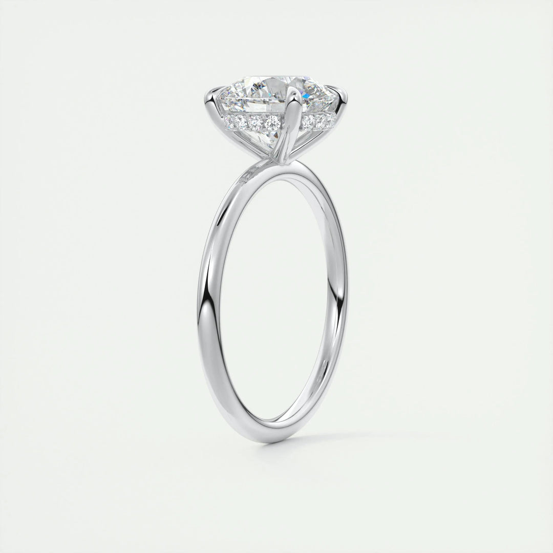 2.0CT Round Cut Hidden Halo Diamond Moissanite Engagement Ring