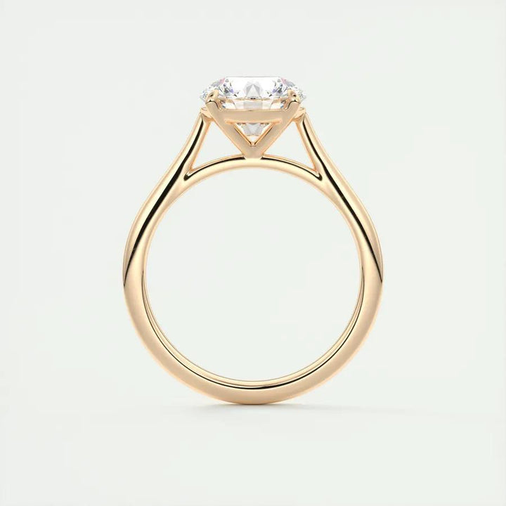 2.0CT Round Cut Solitaire Moissanite Diamond Engagement Ring