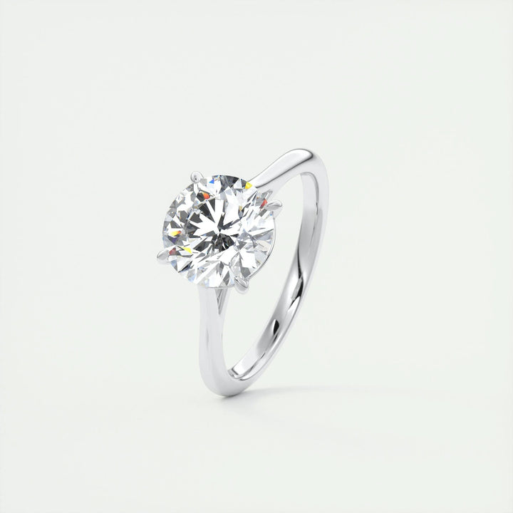 2.0CT Round Cut Solitaire Moissanite Diamond Engagement Ring