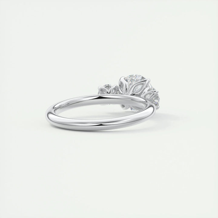 2.0CT Round Cut Three Stone Moissanite Diamond Engagement Ring