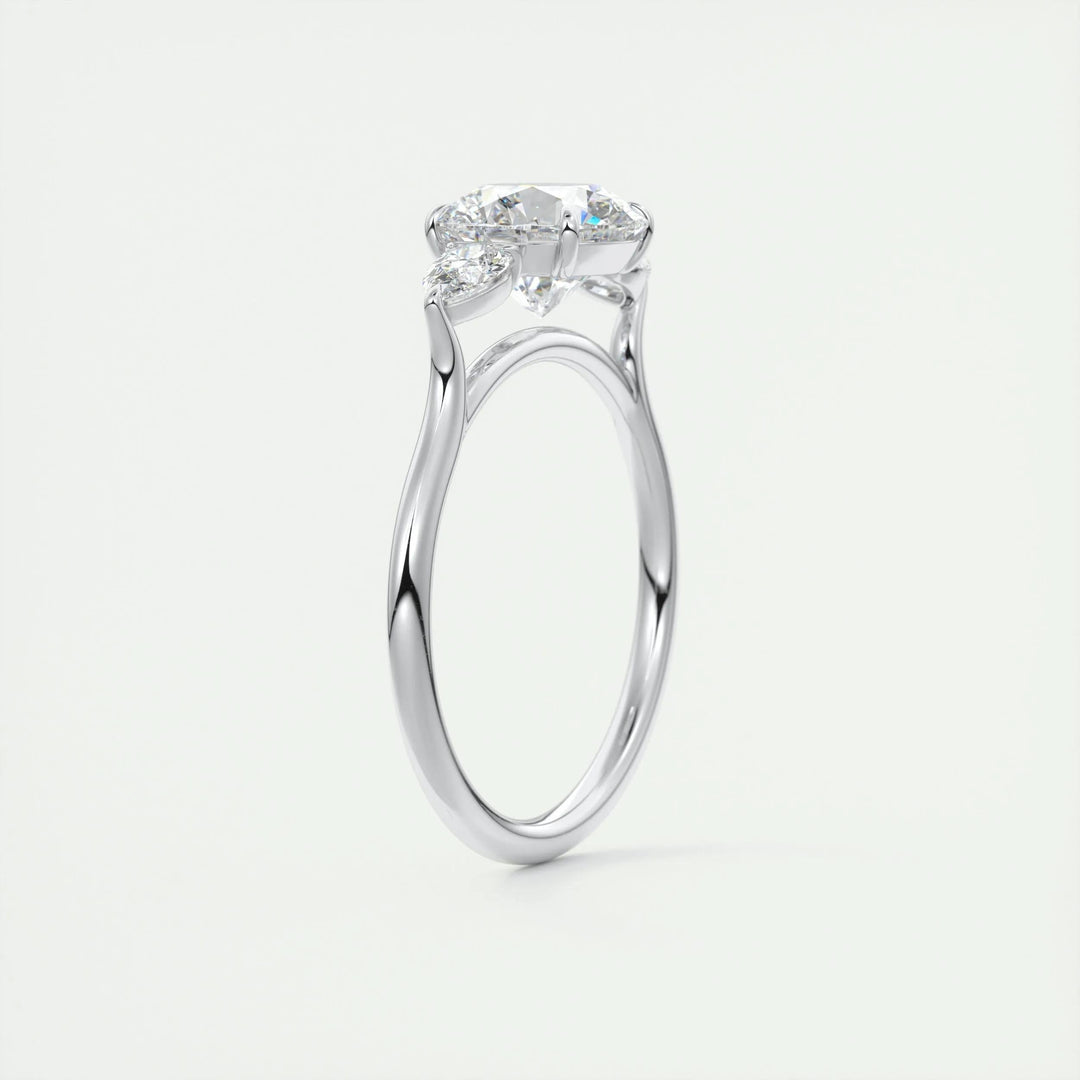 2.0CT Round Cut Three Stone Moissanite Diamond Engagement Ring