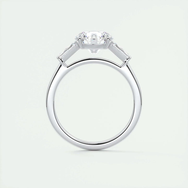 2.0CT Round Cut Three Stone Moissanite Diamond Engagement Ring