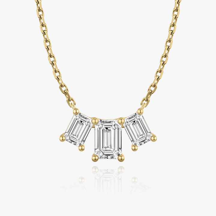 2.0TCW Emerald F/VS Lab Grown Diamond Three Stone Necklace