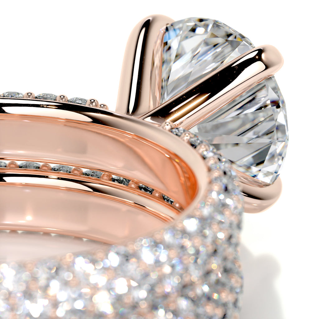 2.0ct Round Cut Pave F-VS Lab Grown Diamond Bridal Ring Set