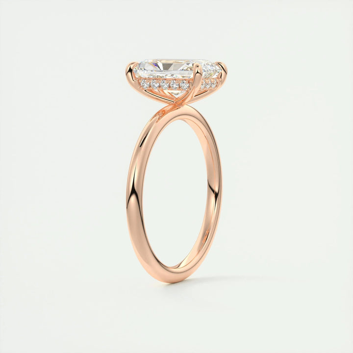 2.10CT Radiant Cut Hidden Halo Diamond Moissanite Engagement Ring