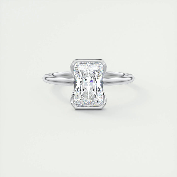 2.10CT Radiant Cut Solitaire Moissanite Diamond Engagement Ring