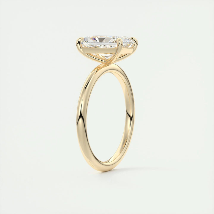 2.10CT Radiant Cut Solitaire Moissanite Diamond Engagement Ring