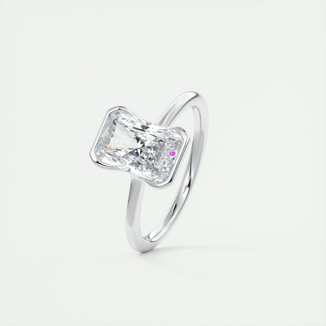 2.10CT Radiant Cut Solitaire Moissanite Diamond Engagement Ring