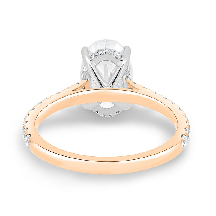 2.11ct Oval Hidden Halo F/VS2 Lab Grown Diamond Engagement Ring