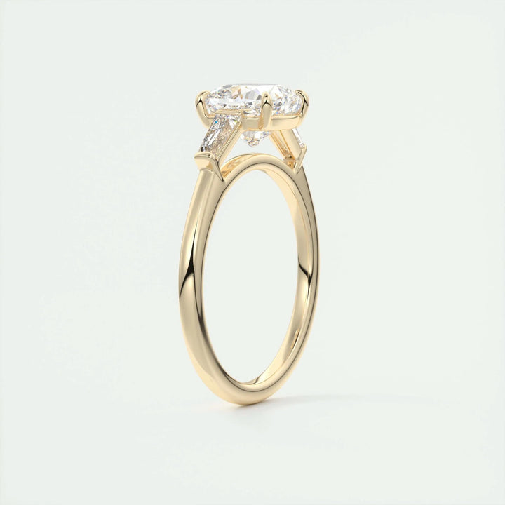 2.15CT Cushion Cut Three Stone Moissanite Diamond Engagement Ring