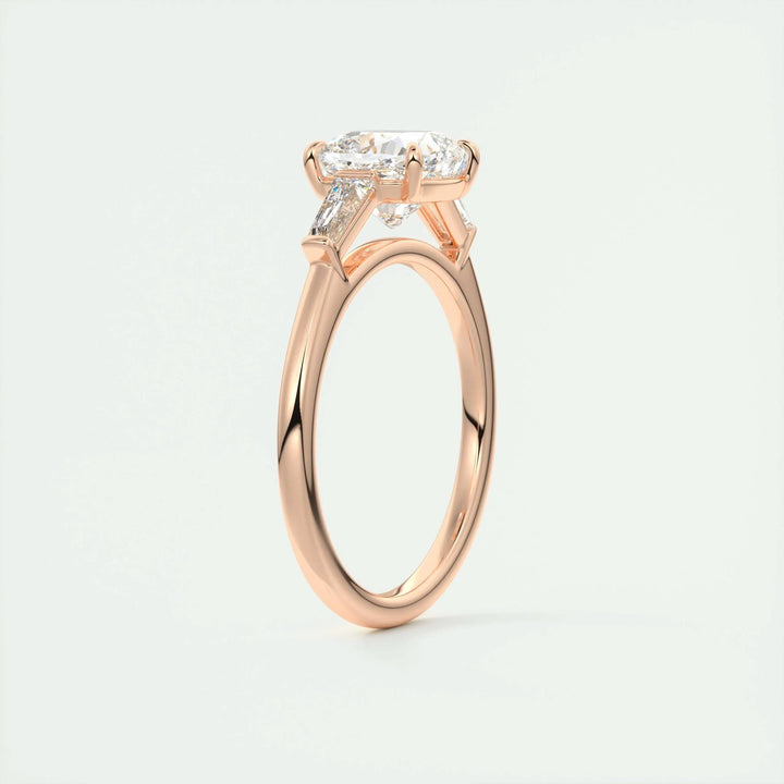 2.15CT Cushion Cut Three Stone Moissanite Diamond Engagement Ring