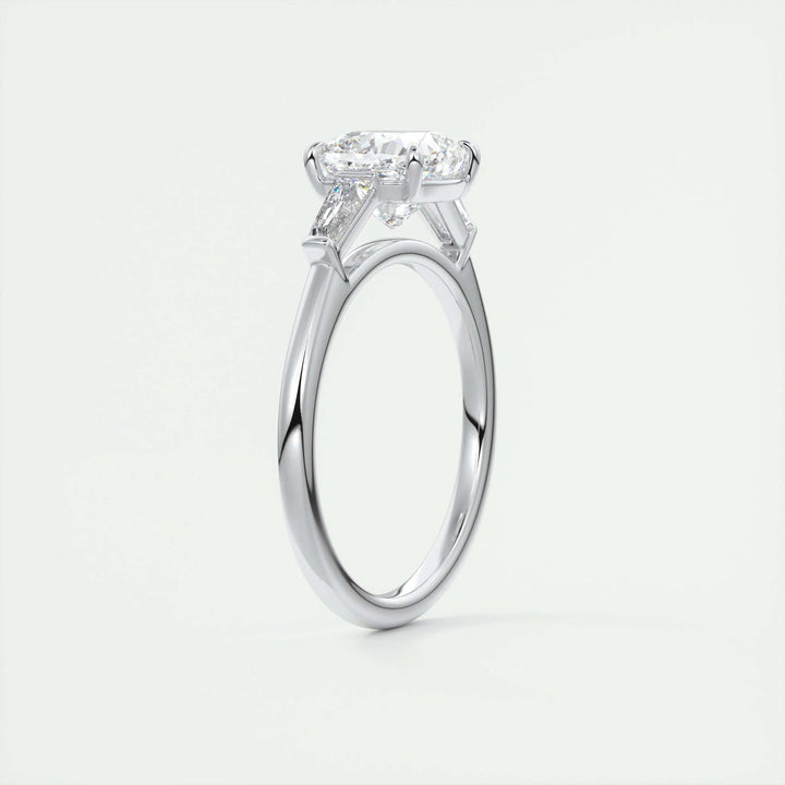 2.15CT Cushion Cut Three Stone Moissanite Diamond Engagement Ring