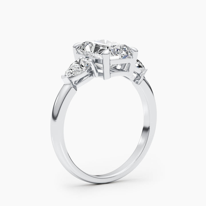 2.24ct Radiant F- VS Three Stones Diamond Lab Grown Engagement Ring