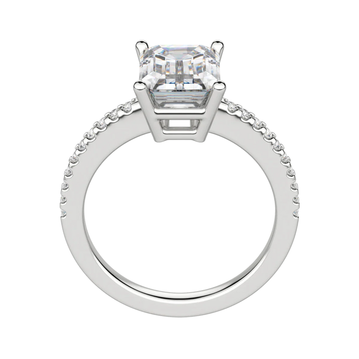 2.30CT Emerald Cut Solitaire Moissanite Diamond Engagement Ring