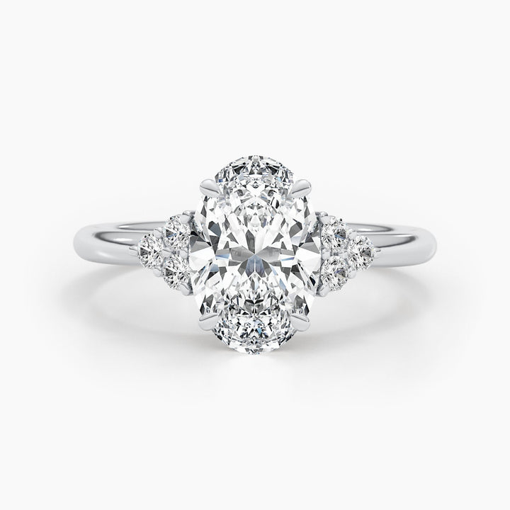 2.42ct Oval Shaped G- VS Lab Grown Diamond Cluster Engagement Ring