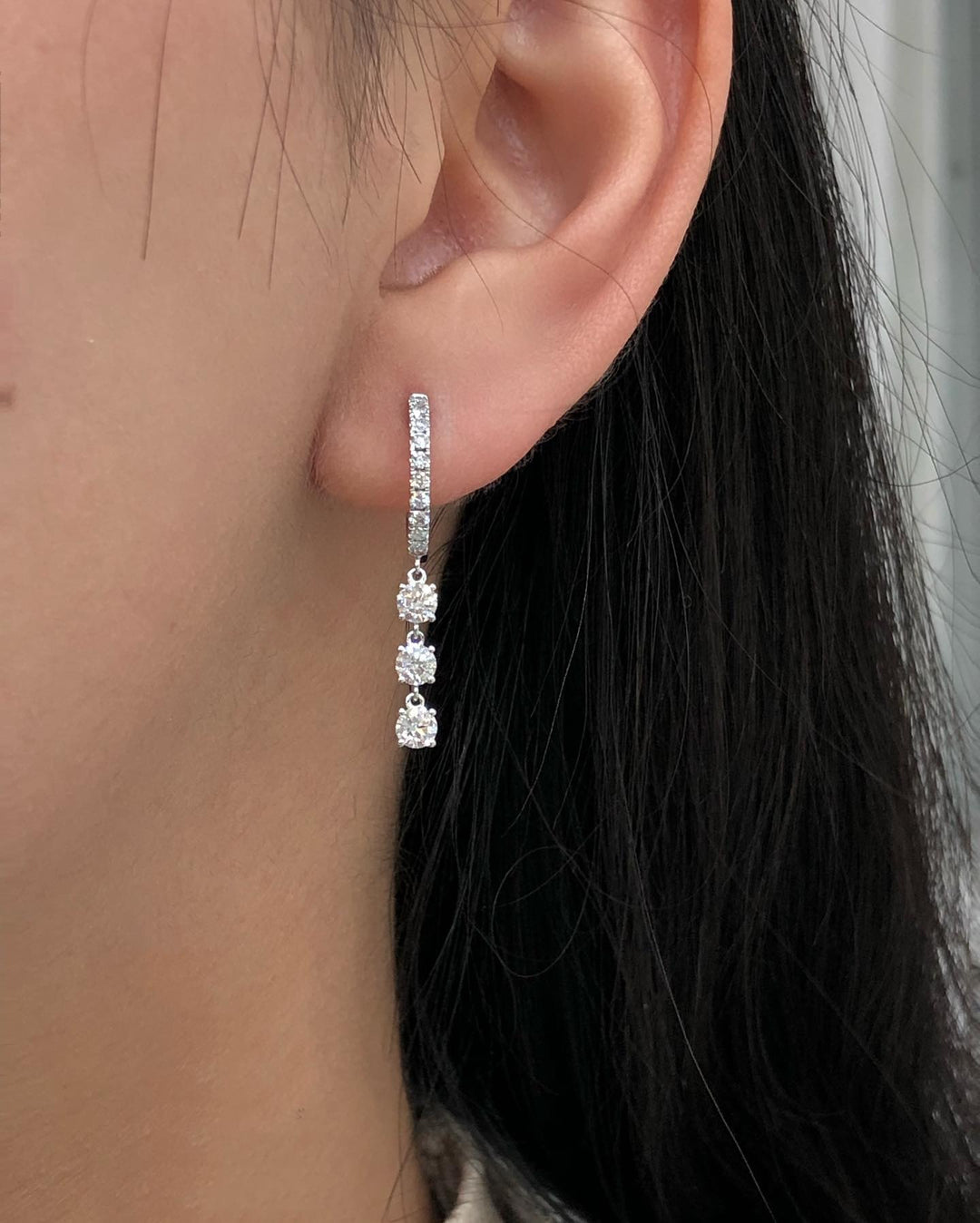 2.50CT Round G-VS Lab Grown Diamond Earrings