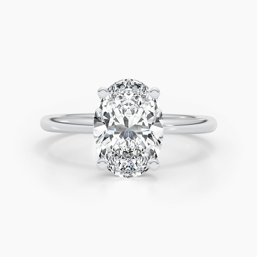 2.5ct Oval G- VS Hidden Halo Lab Grown Diamond Engagement Ring