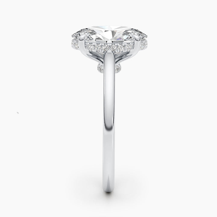 2.5ct Oval G-VS Hidden Halo Lab Grown Diamond Engagement Ring