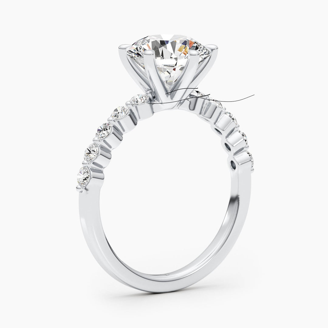 2.5ct Round G- VS Lab Grown Diamond Pave Engagement Ring