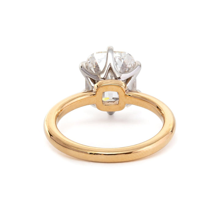 3.5ct elongated cushion, conflict free diamond, reclaimed diamond, handcrafted solitaire, elongated antique brilliant, classic cushion solitaire, timeless engagement ring, historical diamond cut, luxury bridal jewelry,
