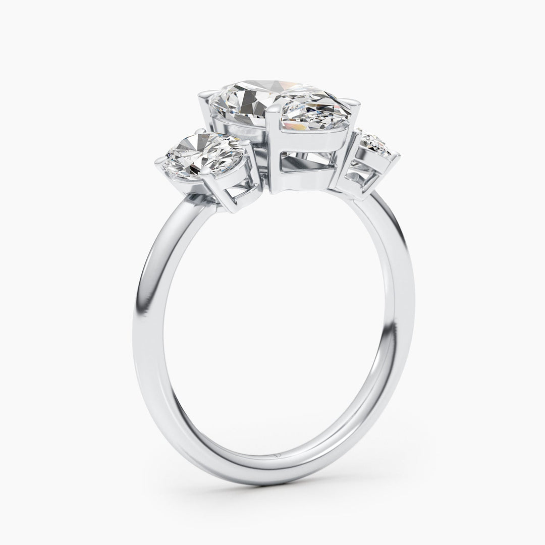 2.61ct Oval G-VS Three Stone Lab Grown Diamond Engagement Ring