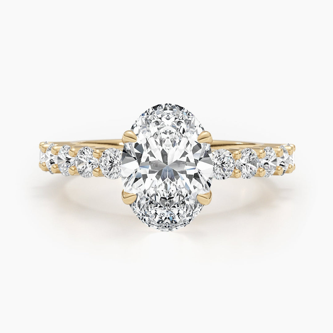 2.79ct Oval E- VS Lab Grown Diamond Pave Engagement Ring
