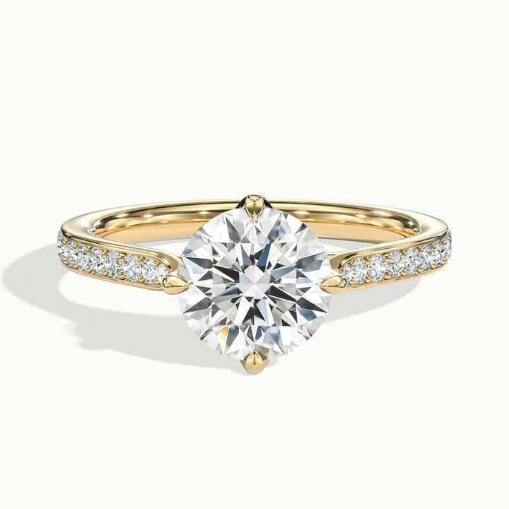 2.0CT Round Cut Moissanite Pave Diamond Engagement Ring