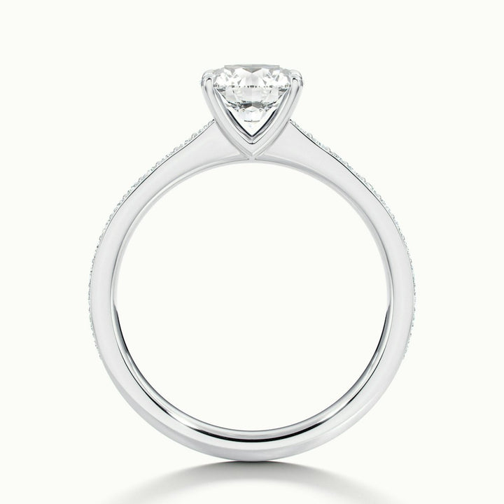 1.0CT Round Cut Moissanite Channel Pave Engagement Ring