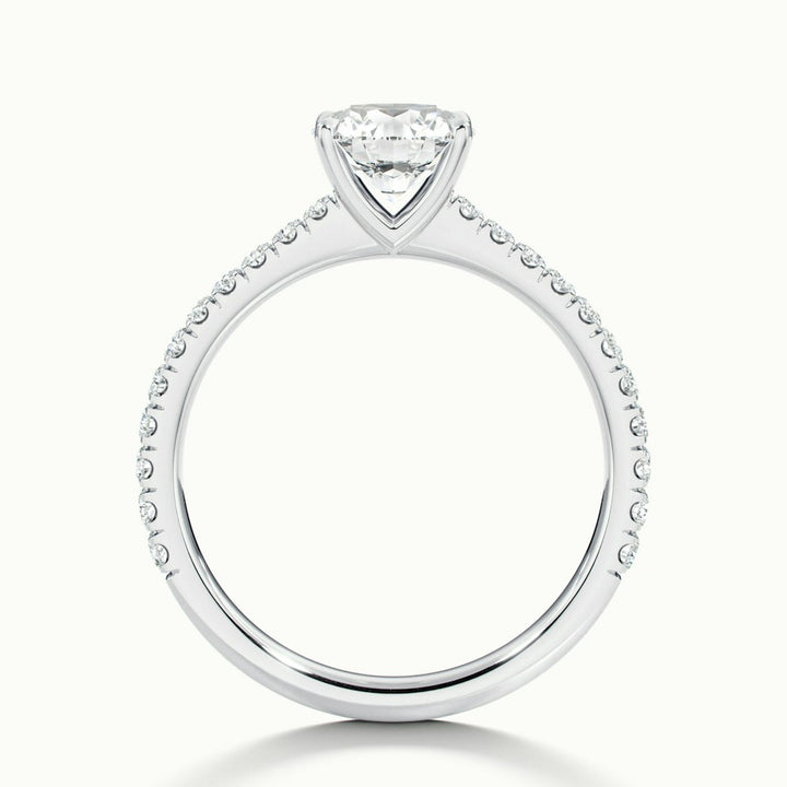 1.0CT Round Cut Pave Moissanite Diamond Engagement Ring