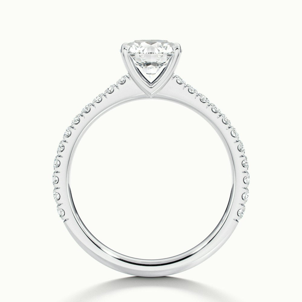 1.0CT Round Cut Diamond Moissanite Pave Engagement Ring