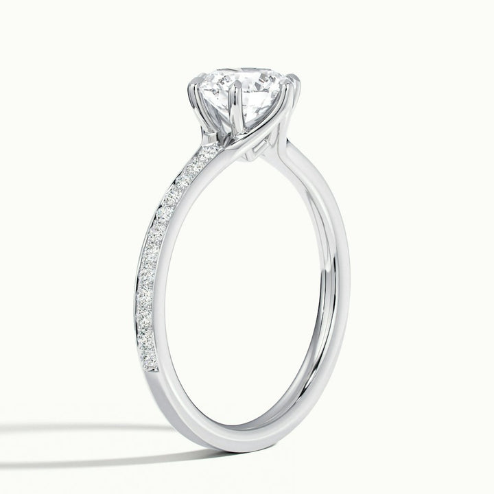 2.0CT Round Cut Moissanite Channel Set Pave Diamond Engagement Ring