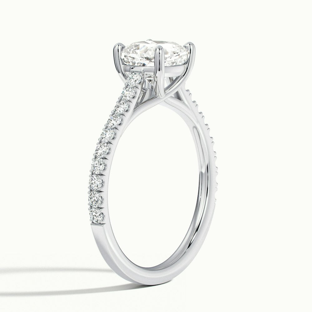 2.0CT Cushion Cut Moissanite Pave Diamond Engagement Ring