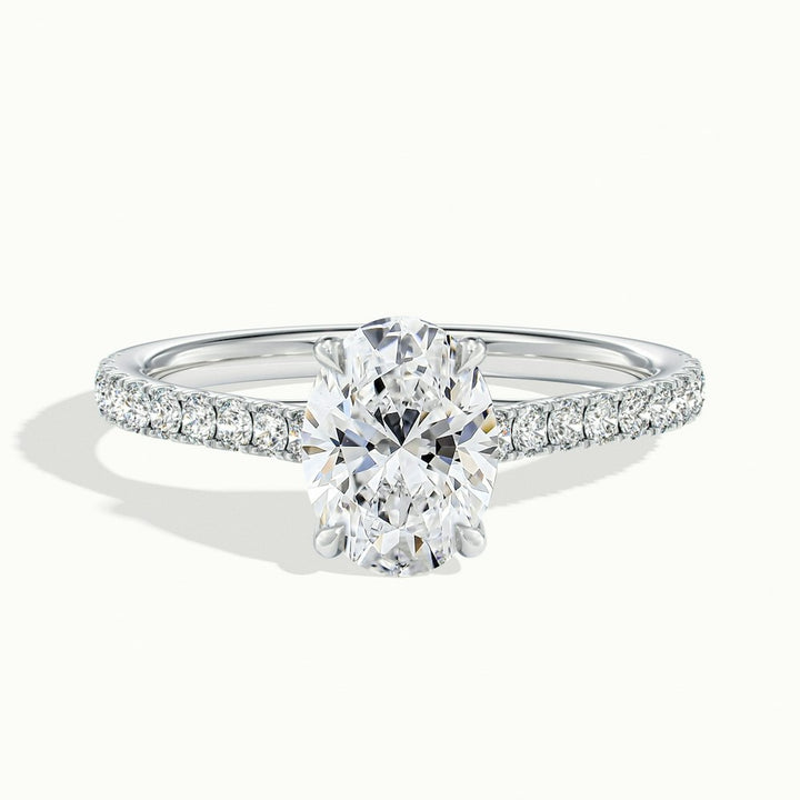 1.50CT Oval Cut Moissanite Diamond Pave Engagement Ring