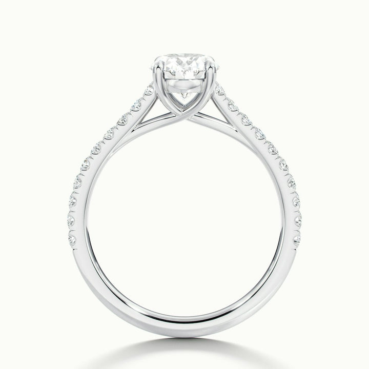 1.50CT Oval Cut Moissanite Diamond Pave Engagement Ring