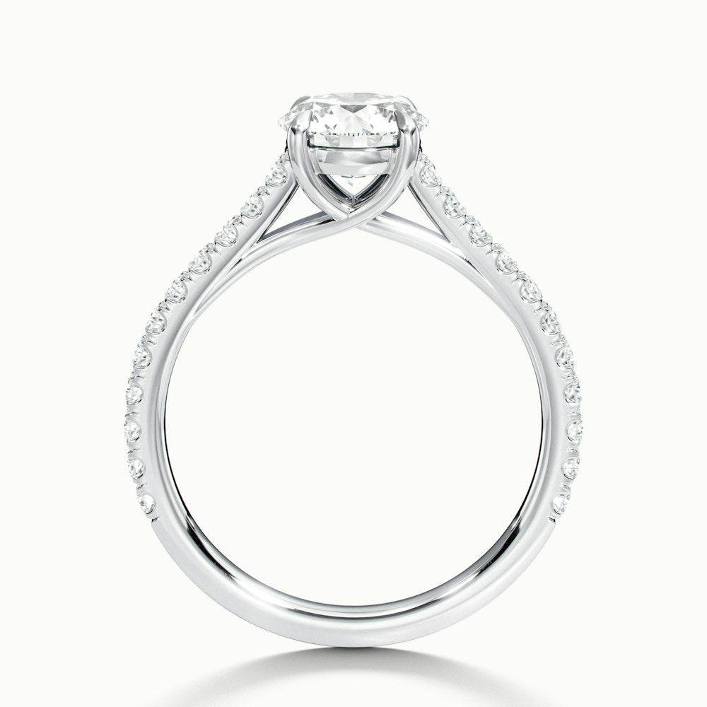 2.0CT Round Cut Pave Diamond Moissanite Engagement Ring