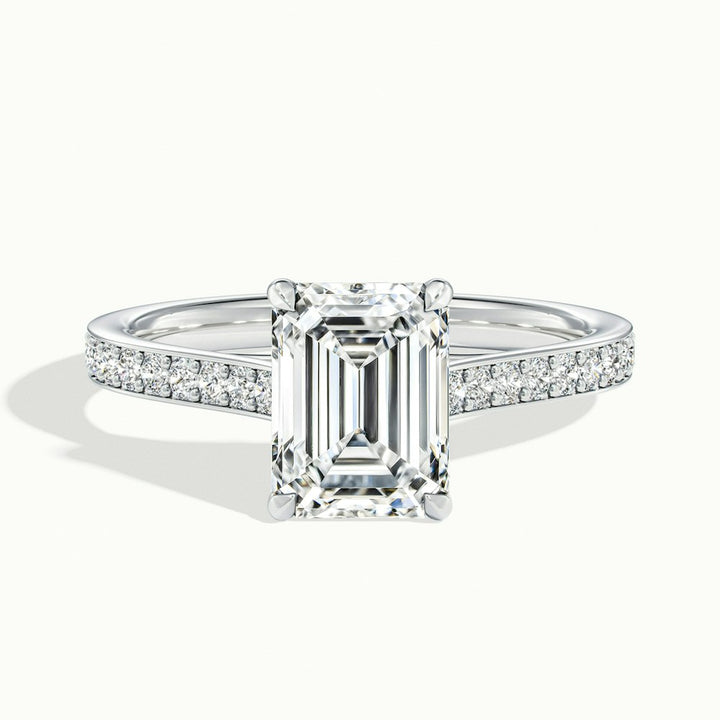 1.50CT Emerald Cut Diamond Moissanite Pave Engagement Ring