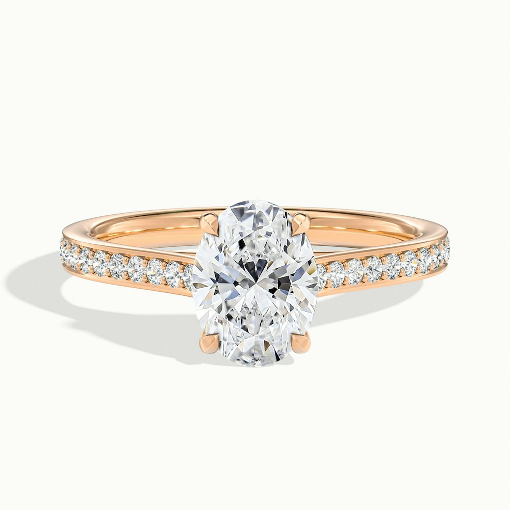 2.0CT Oval Cut Pave Moissanite Diamond Engagement Ring