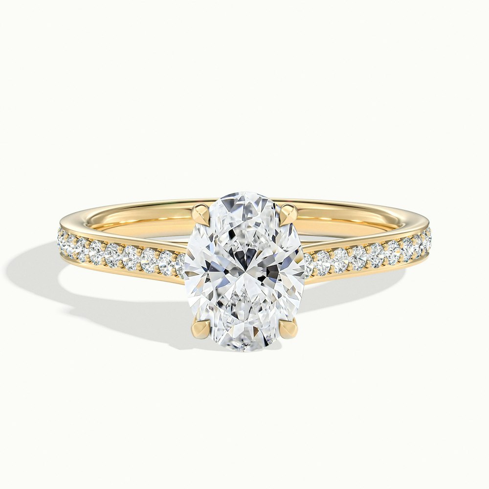 2.0CT Oval Cut Pave Moissanite Diamond Engagement Ring