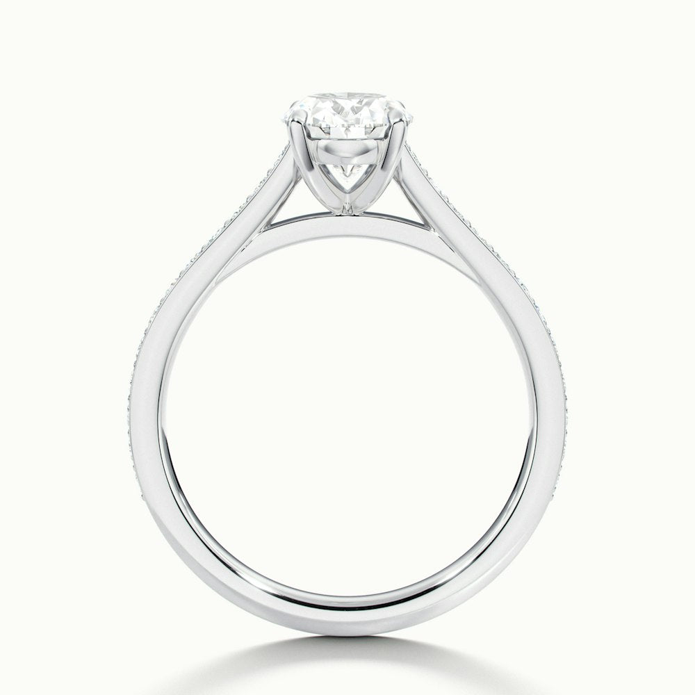 1.50CT Oval Cut Channel Set Pave Moissanite Engagement Ring