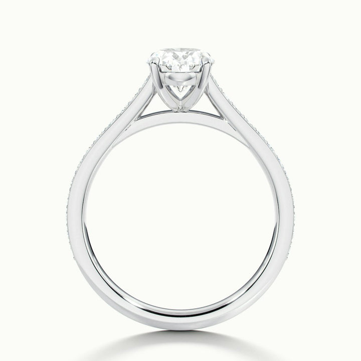 1.50CT Oval Cut Channel Set Pave Moissanite Engagement Ring