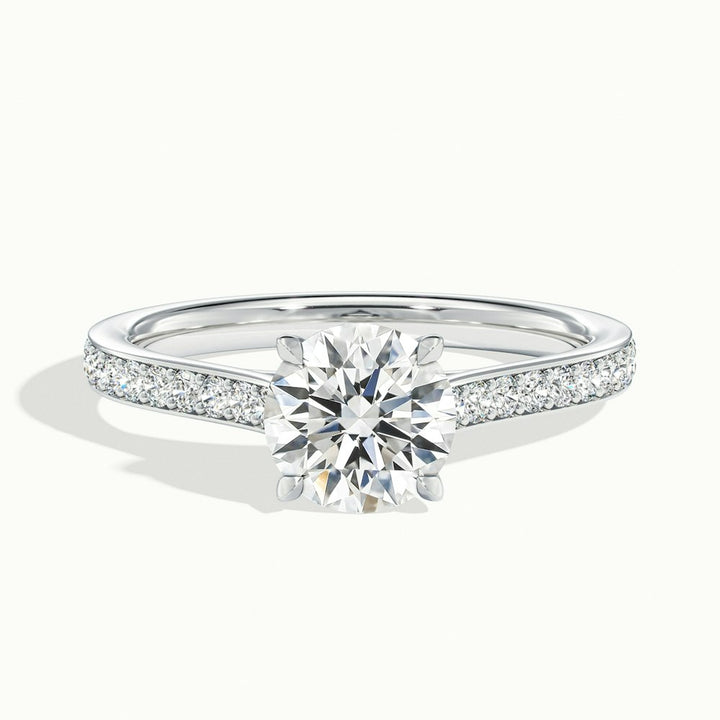 1.50CT Round Cut Channel Set Diamond Moissanite Engagement Ring