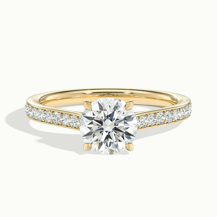 1.50CT Round Cut Channel Set Diamond Moissanite Engagement Ring