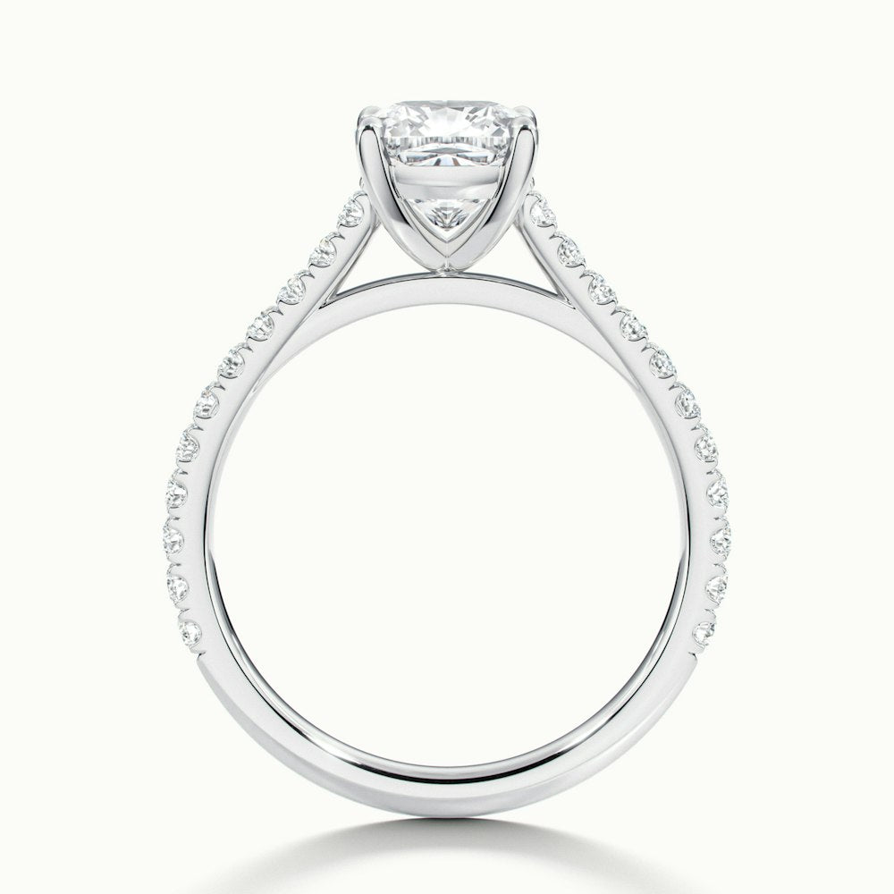 1.50CT Cushion Cut Moissanite Pave Diamond Engagement Ring