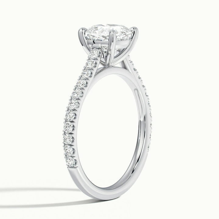 1.50CT Cushion Cut Moissanite Pave Diamond Engagement Ring