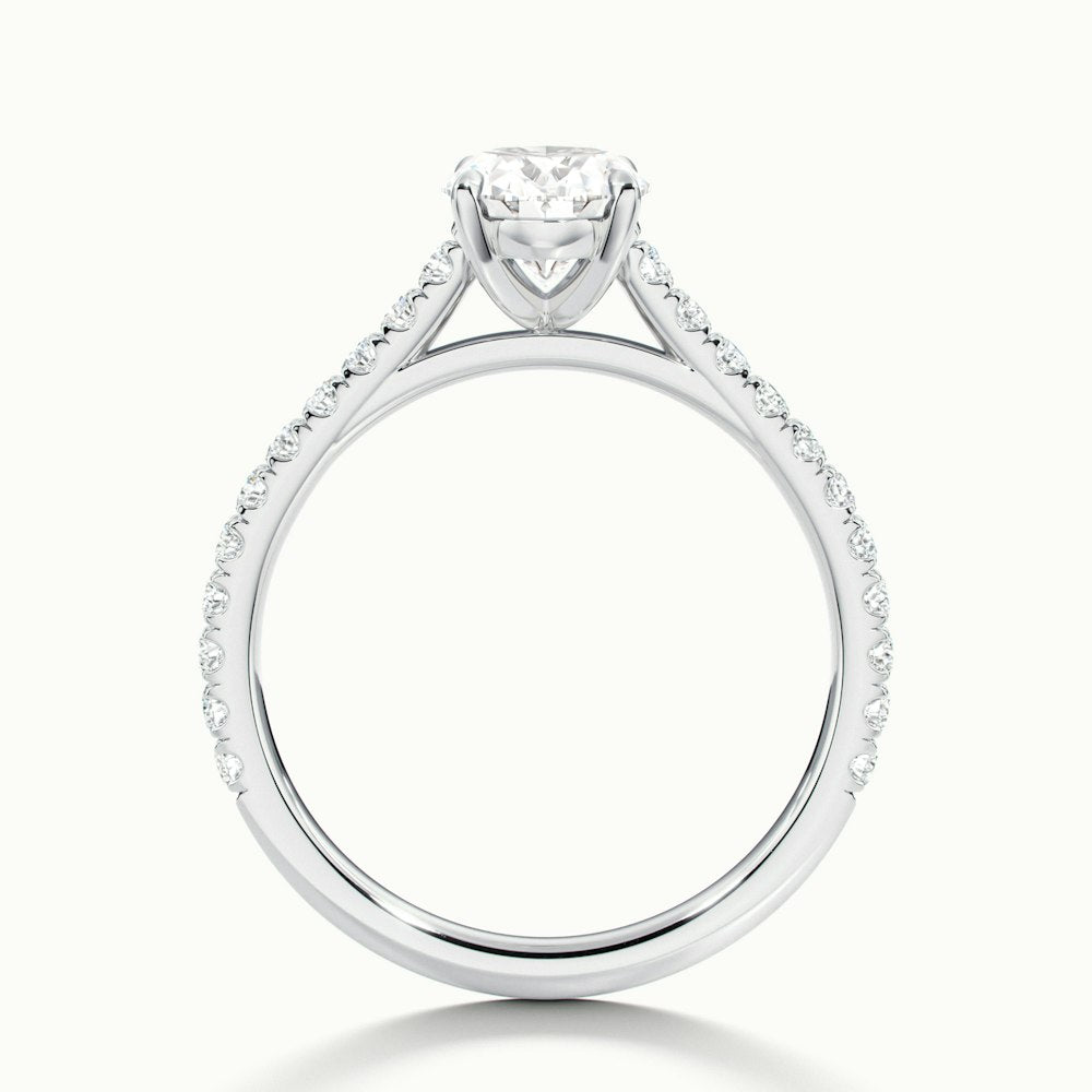 1.50CT Oval Cut Moissanite Diamond Pave Engagement Ring for Her