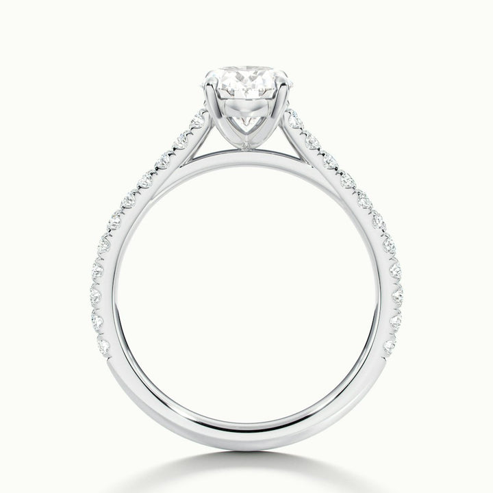 1.50CT Oval Cut Moissanite Diamond Pave Engagement Ring for Her