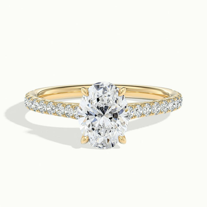 1.50CT Oval Cut Moissanite Diamond Pave Engagement Ring for Her