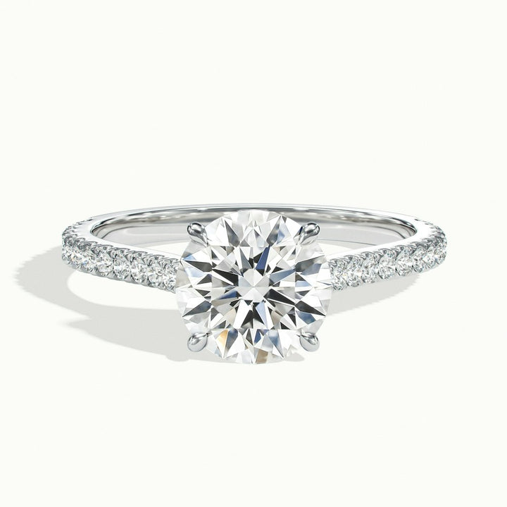 2.0CT Round Cut Moissanite Diamond Pave Engagement Ring