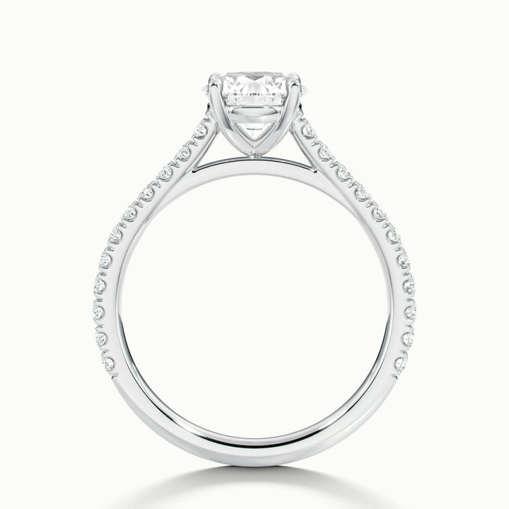 1.0CT Round Cut Diamond Moissanite Pave Engagement Ring for Her